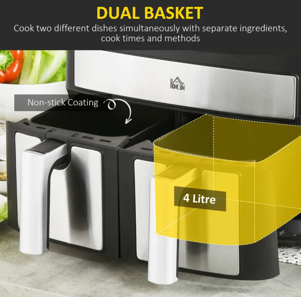 8L Dual Zone Air Fryer with 10 in 1 Function Sync
Cook