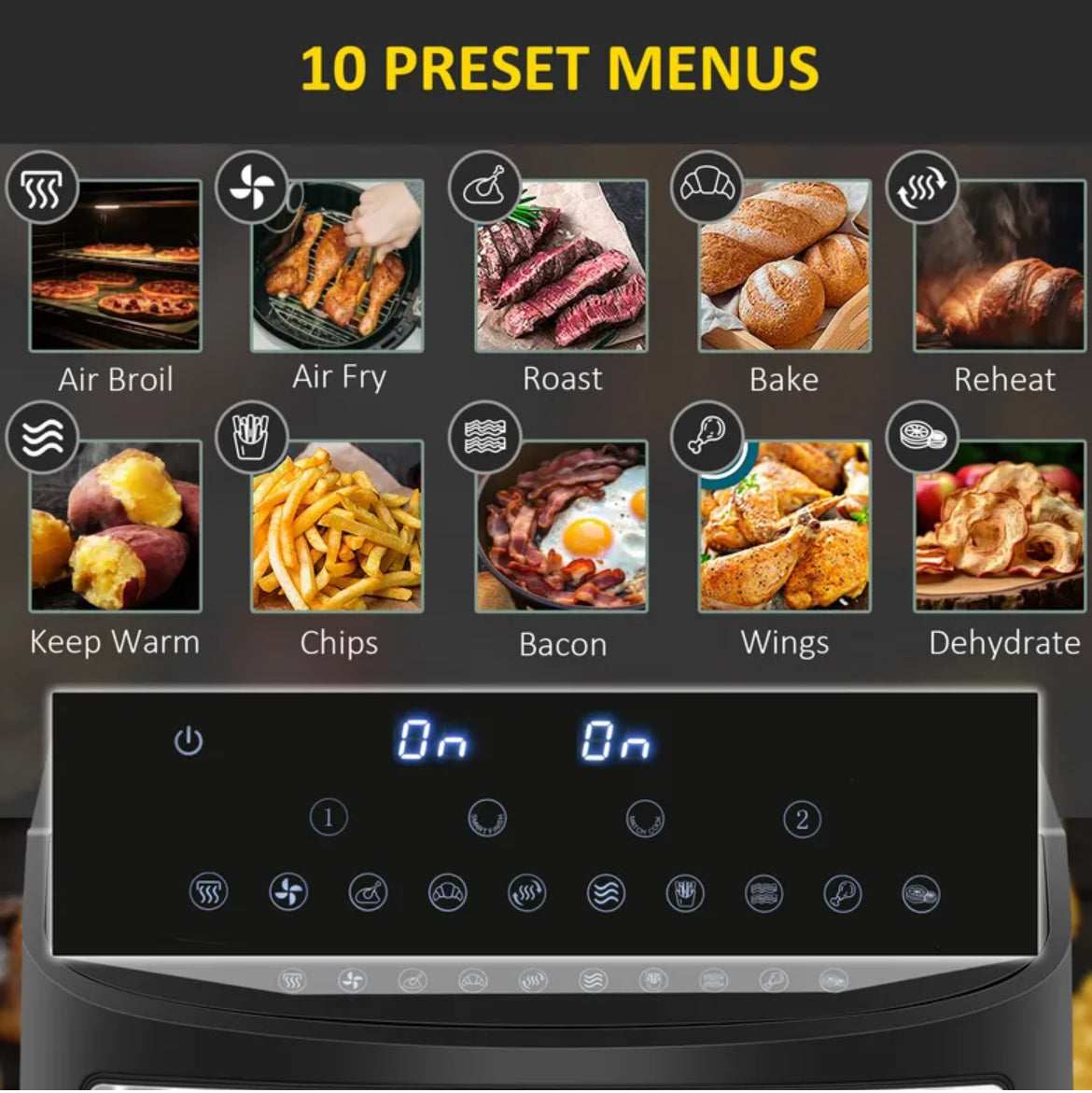 8L Dual Zone Air Fryer with 10 in 1 Function Sync
Cook