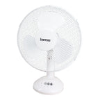 Benross 12" Desk Fan - White, Airflow, Push, Button, Tilt, Motor