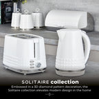 Tower T10075WHT Solitaire Kettle with 360° Swivel Base, Cord Storage, 1.5L, 3KW, White and Chrome Accents