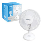 Benross 9" Desk Fan - White, Speed, Dial, Control, Airflow, Cooling, Versatile