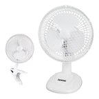 Benross 6" 2 in 1 Desk/Clip Fan Placement, Speeds, Flexible, Tilting, Head, Cooling
