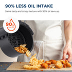 Midea Air Fryer 4L, Oil-Free Airfryer 1500W, 8 Pre-Programmed Cooking Modes, 35-200°C, Baking, Roasting, Grilling, Defrosting, Shake Alarm, 60-Minute Timer