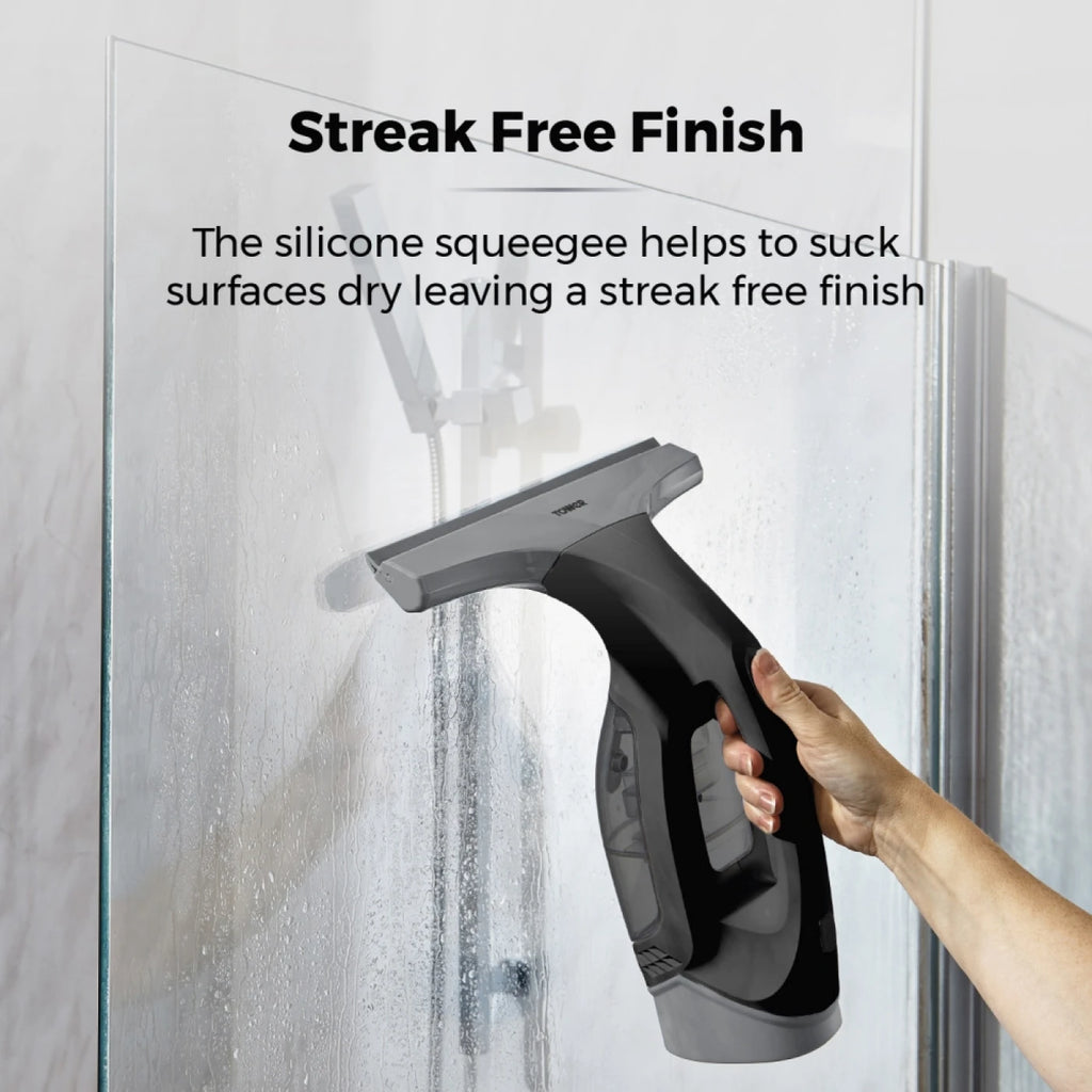 Tower T131001PL Cordless Window Vac Cleaner with Rechargeable Battery, 150ml Water Tank, 20W, Platinum