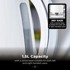 Tower T10075WHT Solitaire Kettle with 360° Swivel Base, Cord Storage, 1.5L, 3KW, White and Chrome Accents