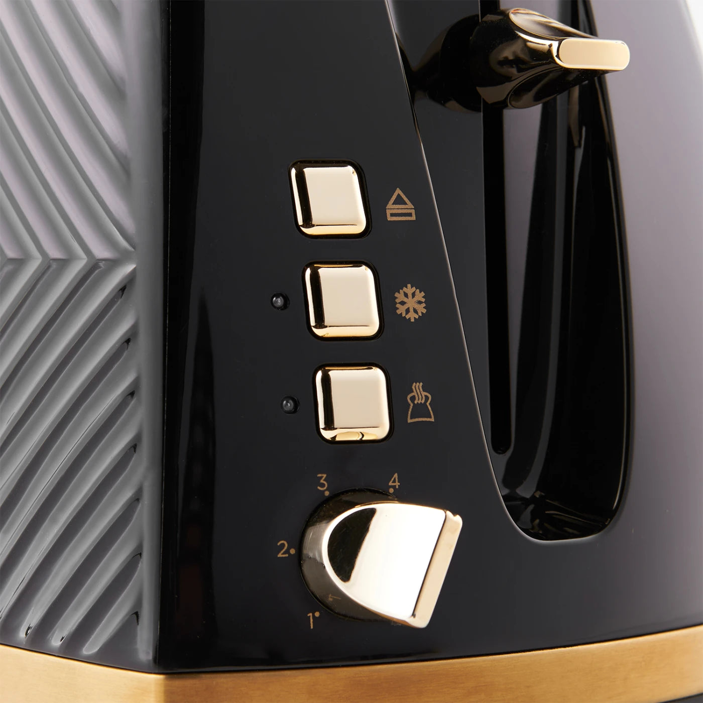 Russell Hobbs Groove 2 Slice, Black, Non Stick, Fast Heat Up, Stylish - 26390