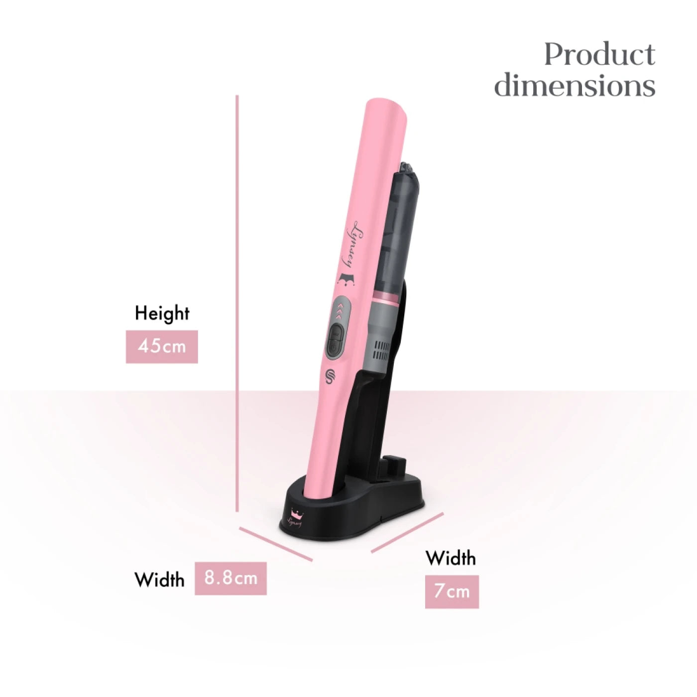 Swan SC15829QOC TV’s Queen of Clean Handheld Cordless Vacuum Cleaner, Lightweight, 2 Speed Settings, Includes 2 in 1 Nozzle, Sofa Brush, and Motorised Pet Tool, 14.8V, Pink