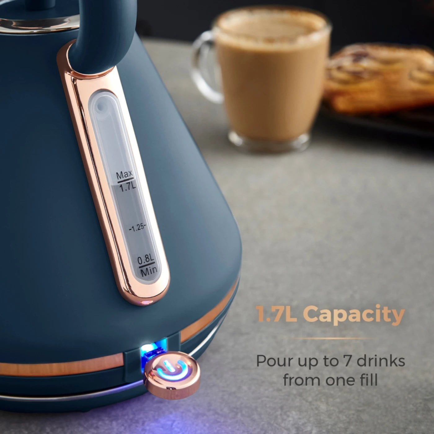 Tower T10044RG Cavaletto Pyramid Kettle with Fast Boil, Detachable Filter, 1.7L, 3000W
