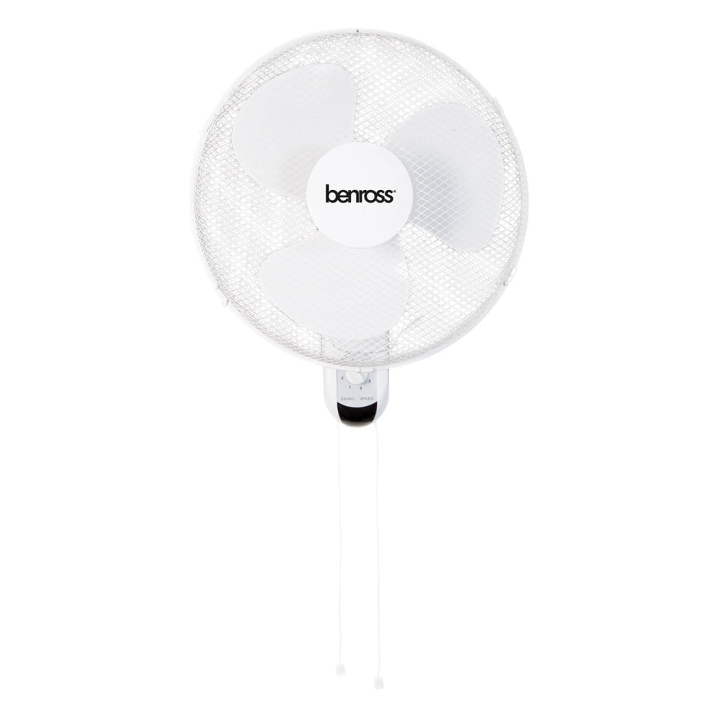 Benross 16" Oscillating Wall Fan Mounted, Speed, Oscillation, Tilting Head, Hassle Free Control