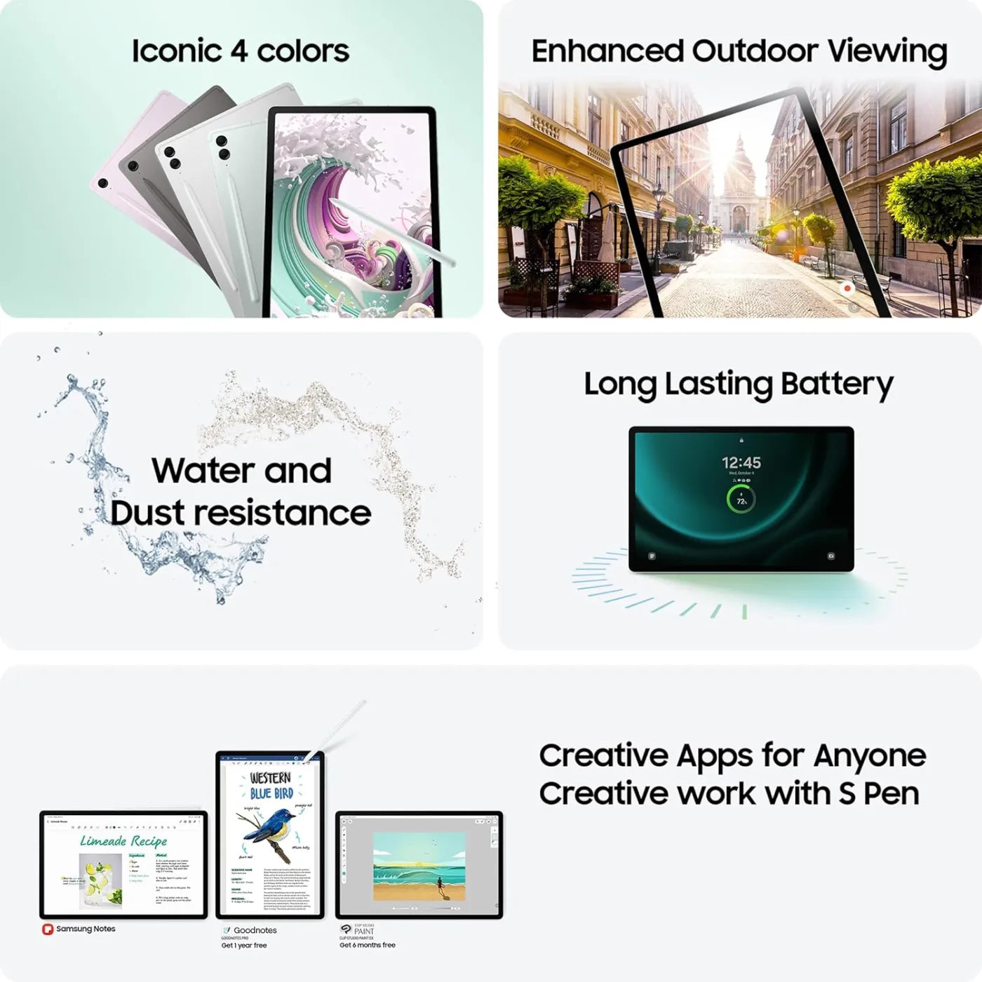 SAMSUNG Galaxy Tab S9 FE 10.9" Tablet - 128GB, (HK Version)