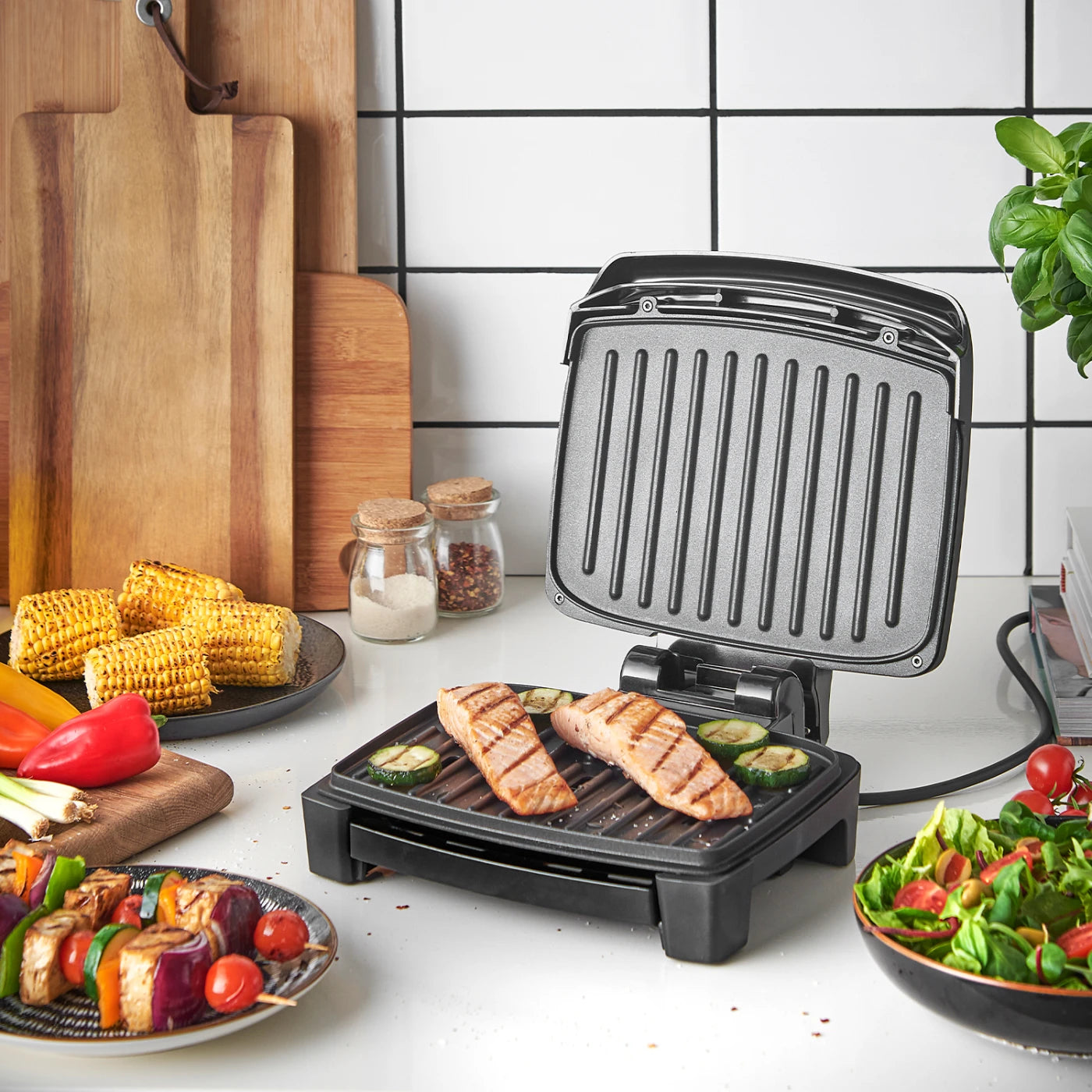 George Foreman Immersa Grill - Medium, Compact, Fast Heat Up, Energy Saving, Multi Functional, Adjustable - 28310