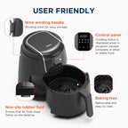 Midea Air Fryer 4L, Oil-Free Airfryer 1500W, 8 Pre-Programmed Cooking Modes, 35-200°C, Baking, Roasting, Grilling, Defrosting, Shake Alarm, 60-Minute Timer