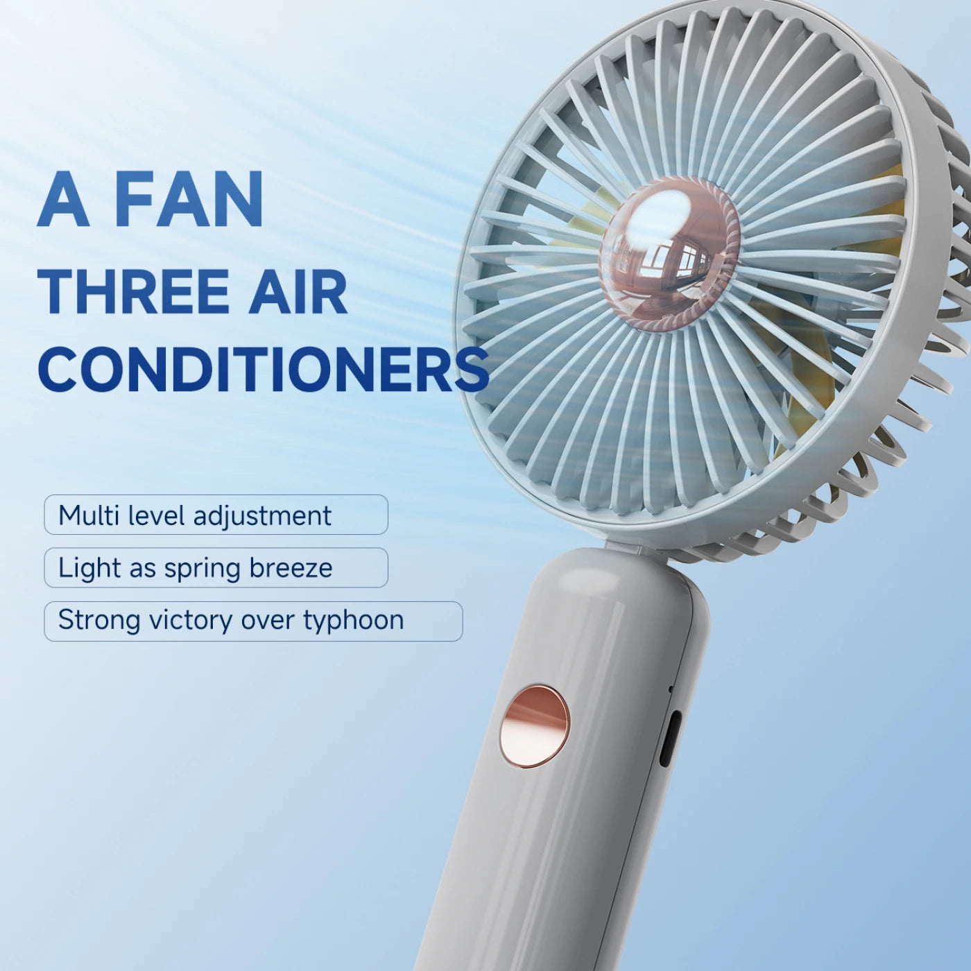 Handheld Fan with Phone Holder, Grey, Mini Hand Fan Silent, Small Desk Fan Folding, Battery Operated Fans