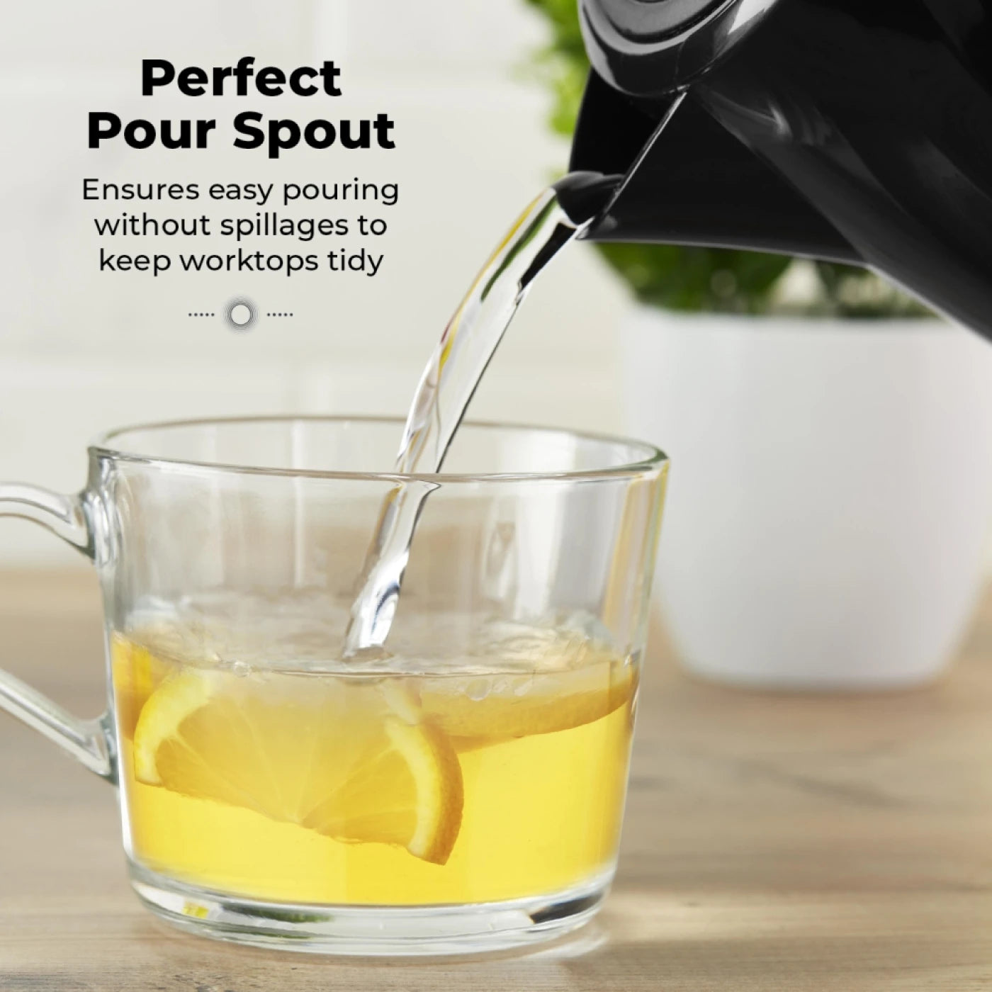 Tower T10083BLK Sonar Textured Kettle with Large Viewing Window & Blue Light, 360 Degree Base, 3000W, 1.7L