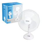Benross 12" Desk Fan - White, Airflow, Push, Button, Tilt, Motor