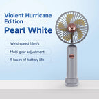 Handheld Fan with Phone Holder, Grey, Mini Hand Fan Silent, Small Desk Fan Folding, Battery Operated Fans