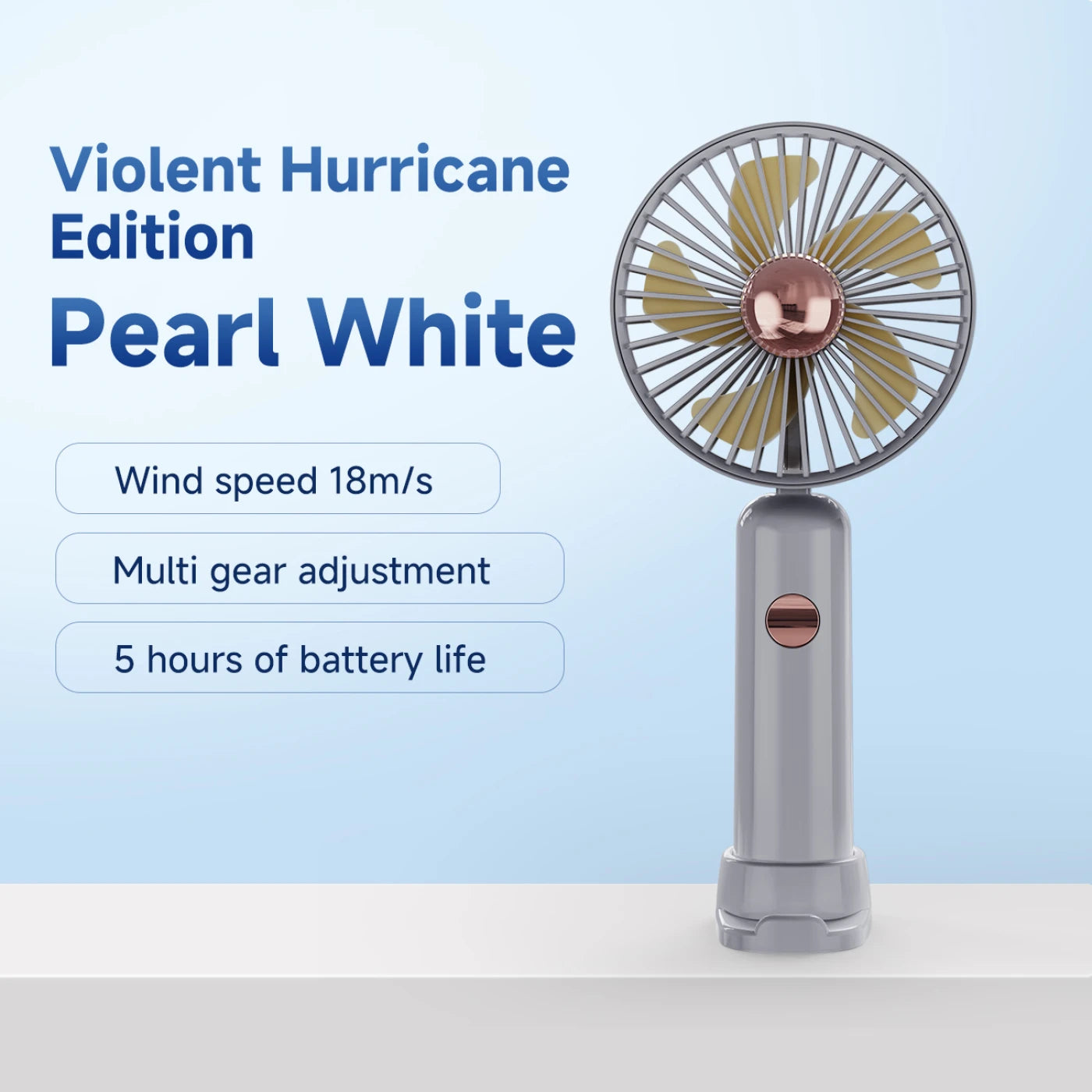Handheld Fan with Phone Holder, Grey, Mini Hand Fan Silent, Small Desk Fan Folding, Battery Operated Fans