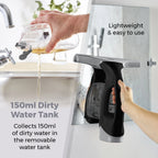 Tower T131001PL Cordless Window Vac Cleaner with Rechargeable Battery, 150ml Water Tank, 20W, Platinum