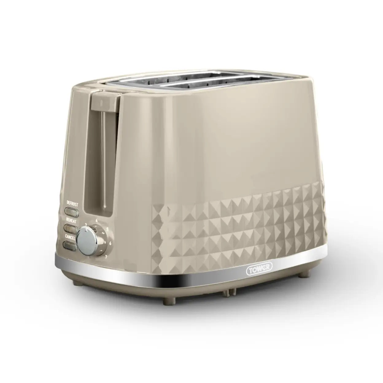 Tower T20082BLK Solitaire 2 Slice Toaster Black Chrome Accents, 850W