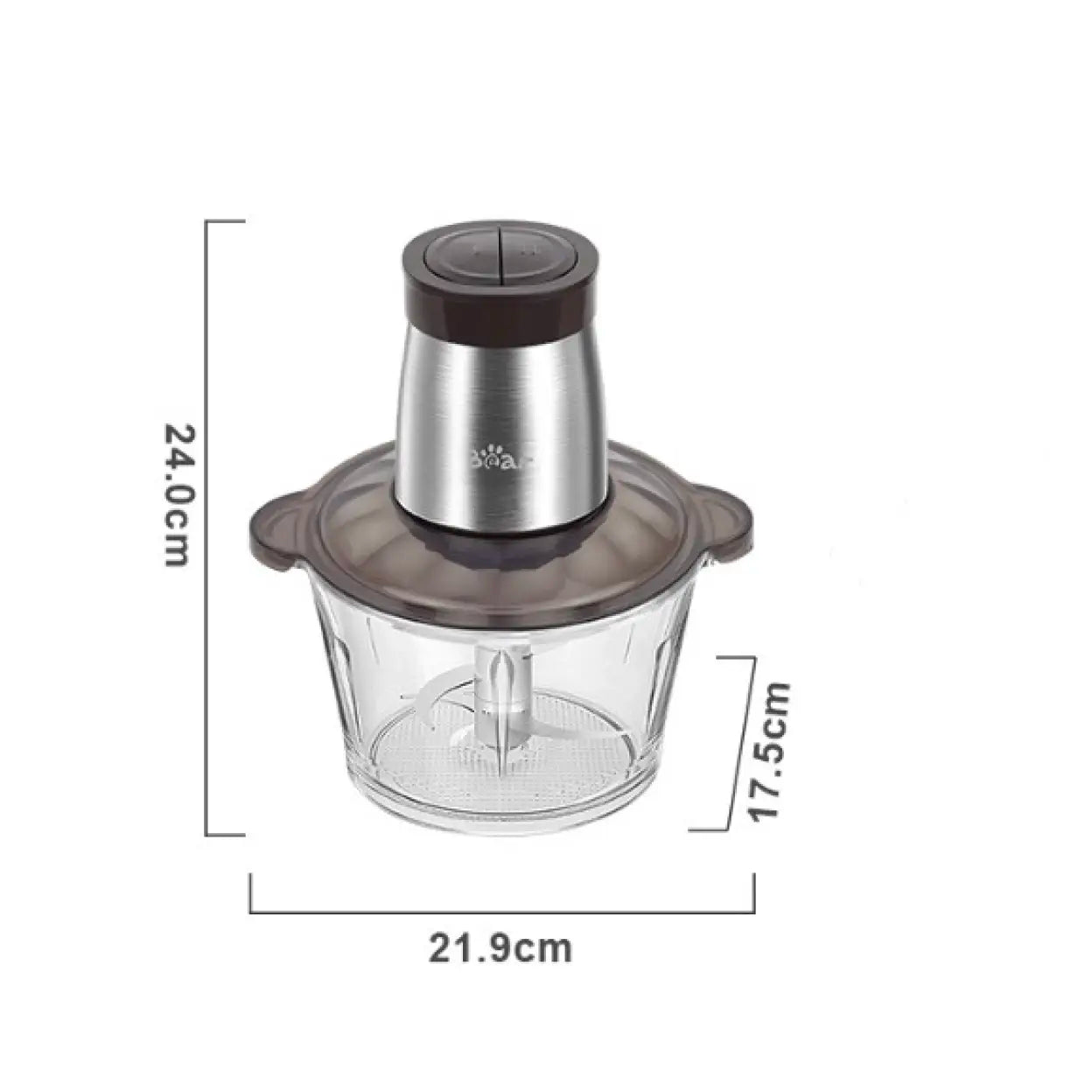 Bear 1.8L Single Cup, 300W Electric Food Processors & Chopper with Glass Container and 304 Stainless Steel Container, 2 Speed Settings, 4 Stainless Steel Blades for Chopping Meat, Baby Food, Fruit, Vegetable