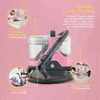 Swan SC18411QOC TV’s Queen of Clean Spot Cleaner with Auto-Stopping Function, Flexible Hose, and Interchangeable Heads, 600W, Pink