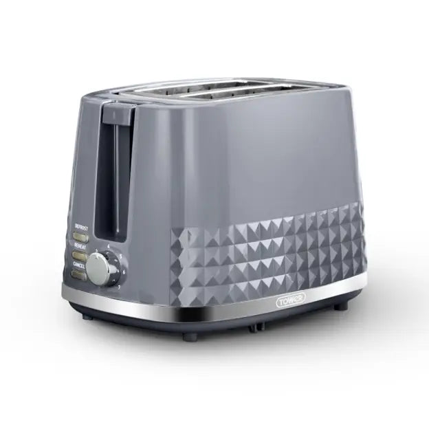 Tower T20082BLK Solitaire 2 Slice Toaster Black Chrome Accents, 850W