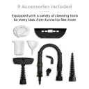 Tower T134000PL Corded Handheld Steam Cleaner with 9 Accessories, 1050W, Platinum