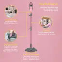 Swan SC30131QOC TV’s Queen of Clean 16-in-1 Steam Mop with 3 Steam Settings, 16 Accessories, Detachable Handheld Function and 5M Power Cord, Pink