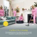 Swan SC15827QOC TV’s Queen of Clean Cordless Anti-Tangle Vacuum Cleaner with 2 Speed Control, and Rechargeable Battery, Includes 2-in-1 Crevice Tool, Long Nozzle, Pet Tool, and Wall Mount Kit 22.2V, Pink