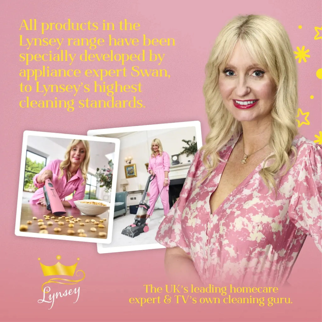 Swan SC18411QOC TV’s Queen of Clean Spot Cleaner with Auto-Stopping Function, Flexible Hose, and Interchangeable Heads, 600W, Pink