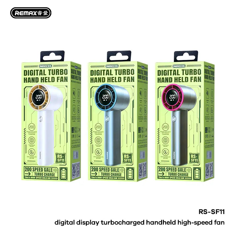 REMAX digital display turbocharged handheld high-speed fan Gun Purple