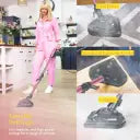 Swan SC30131QOC TV’s Queen of Clean 16-in-1 Steam Mop with 3 Steam Settings, 16 Accessories, Detachable Handheld Function and 5M Power Cord, Pink