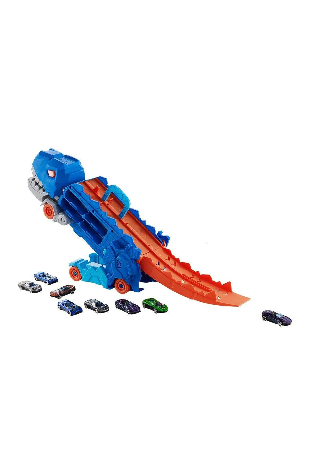 Dinosaur Toy Truck Set with 8 Mini Racing Cars