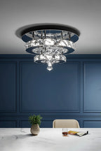 Crystal Double-Layer Round LED Ceiling Light Cool White