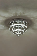 Crystal Double-Layer Round LED Ceiling Light Cool White