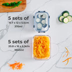 10 Glass Containers & 10 Lids Food Storage Set – 10 Piece
