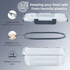 10 Glass Containers & 10 Lids Food Storage Set – 10 Piece