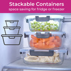 10 Glass Containers & 10 Lids Food Storage Set – 10 Piece