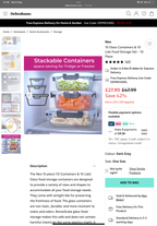 10 Glass Containers & 10 Lids Food Storage Set – 10 Piece
