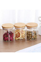 12Pcs Glass Airtight Storage Jar Spice Canisters Set with Bamboo Sealed Lids