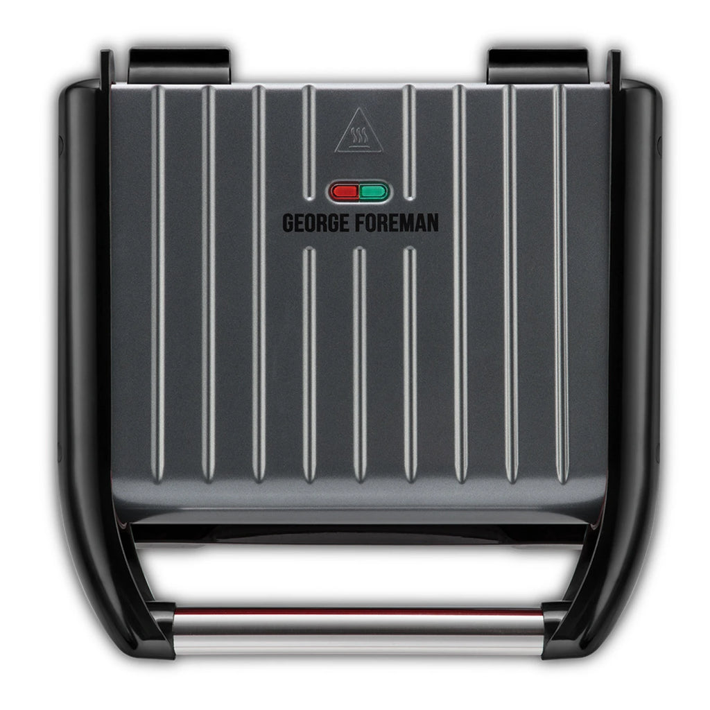 George Foreman Steel Grill - Medium, Grey, Non Stick, Fast Heat Up, Energy Saving, Multi Functional, Adjustable, Stylish - 25041
