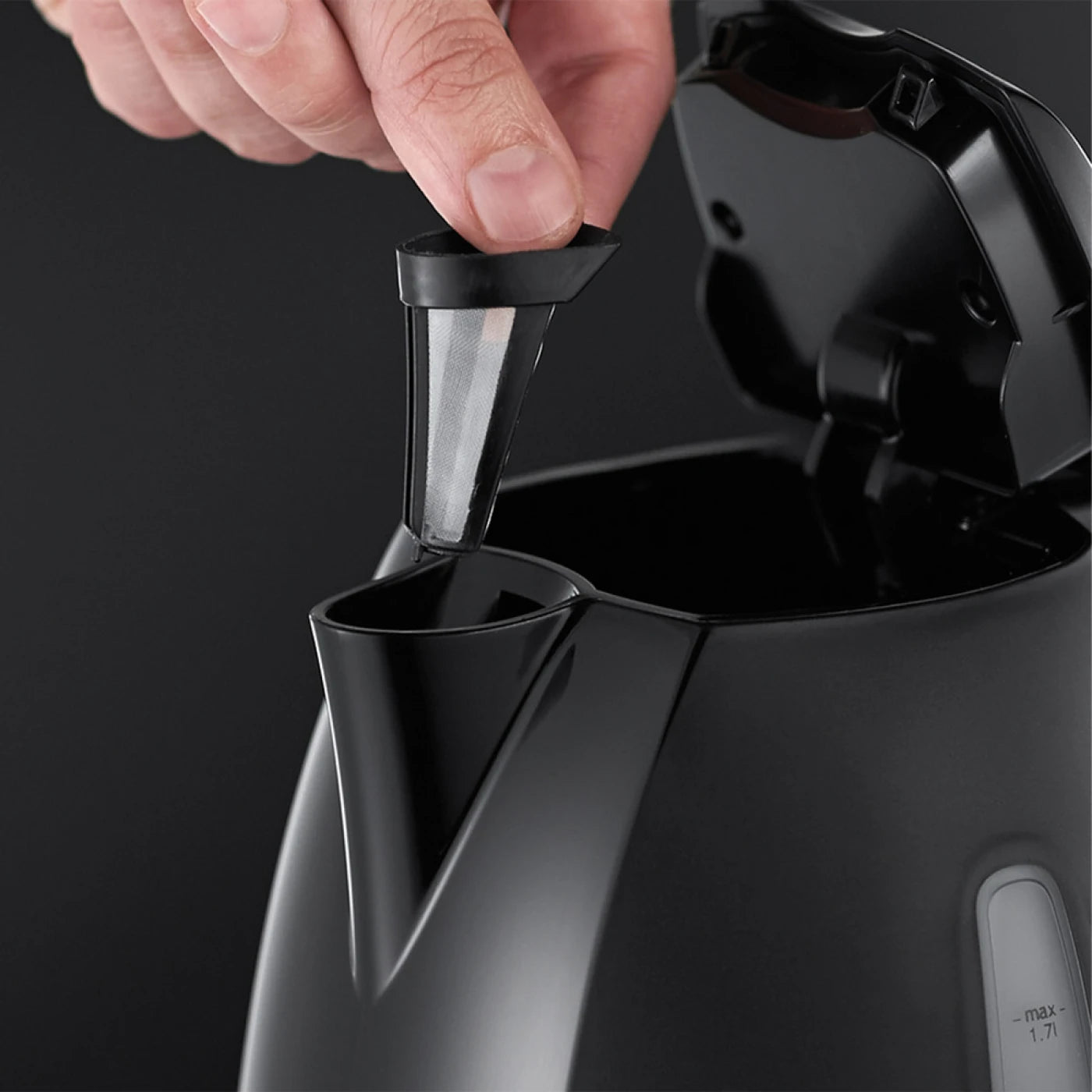 Russell Hobbs Textures Kettle, Black, Fast Heat Up, Stylish