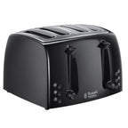 Russell Hobbs Textures 4 slice, Black, Adjustable, Stylish - 21651