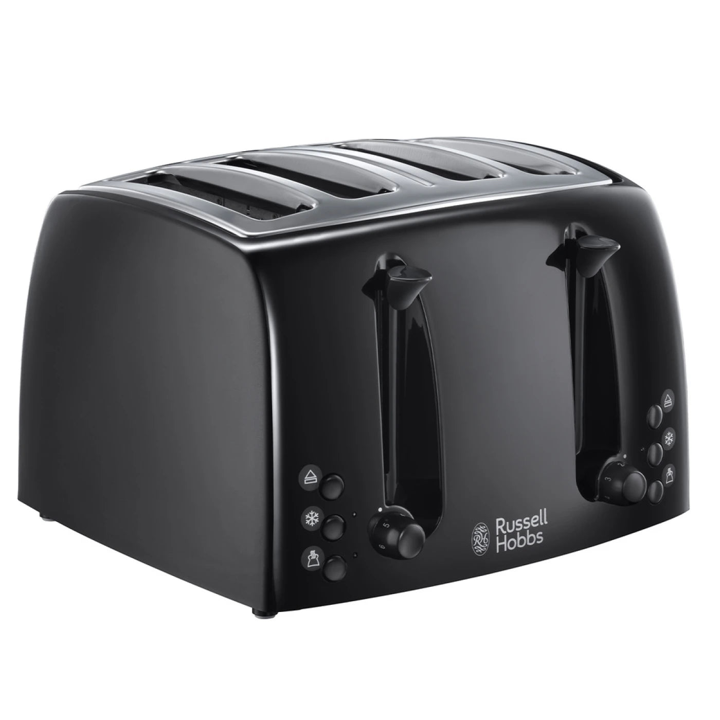 Russell Hobbs Textures 4 slice, Black, Adjustable, Stylish - 21651