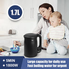 Bear 6 Temperature Settings with 1.7 L Stainless Steel Kettle, 1800-2200 W, Microprocessor Touch Panel, BPA-Free,