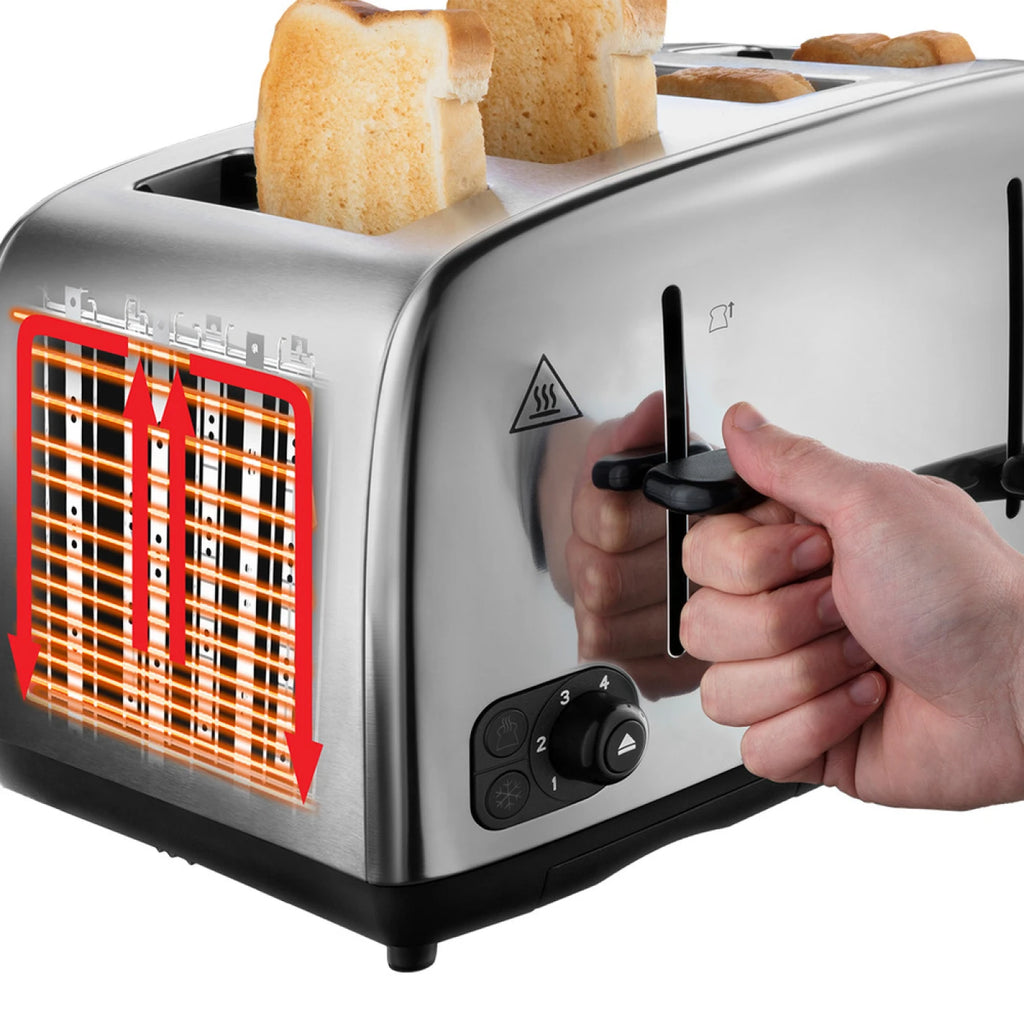Russell Hobbs Classics 4 slice - Brushed/Polished, Stylish - 24090
