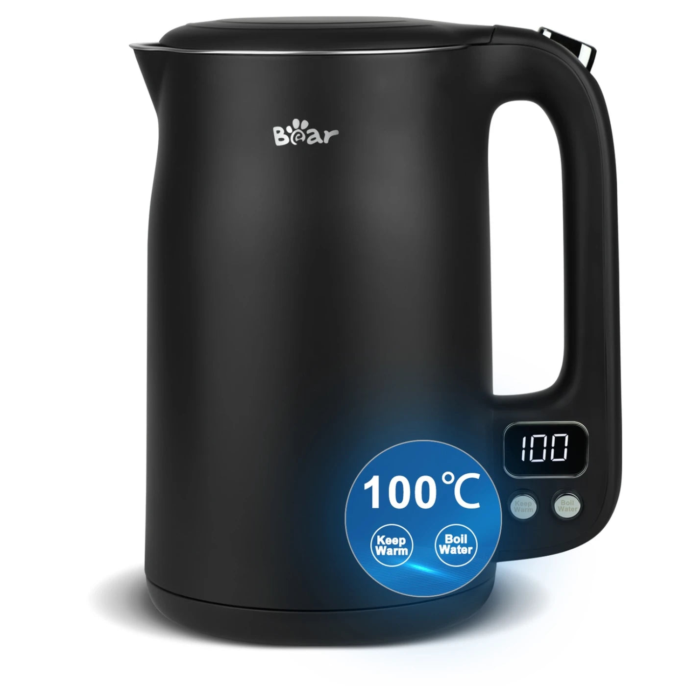 Bear 6 Temperature Settings with 1.7 L Stainless Steel Kettle, 1800-2200 W, Microprocessor Touch Panel, BPA-Free,