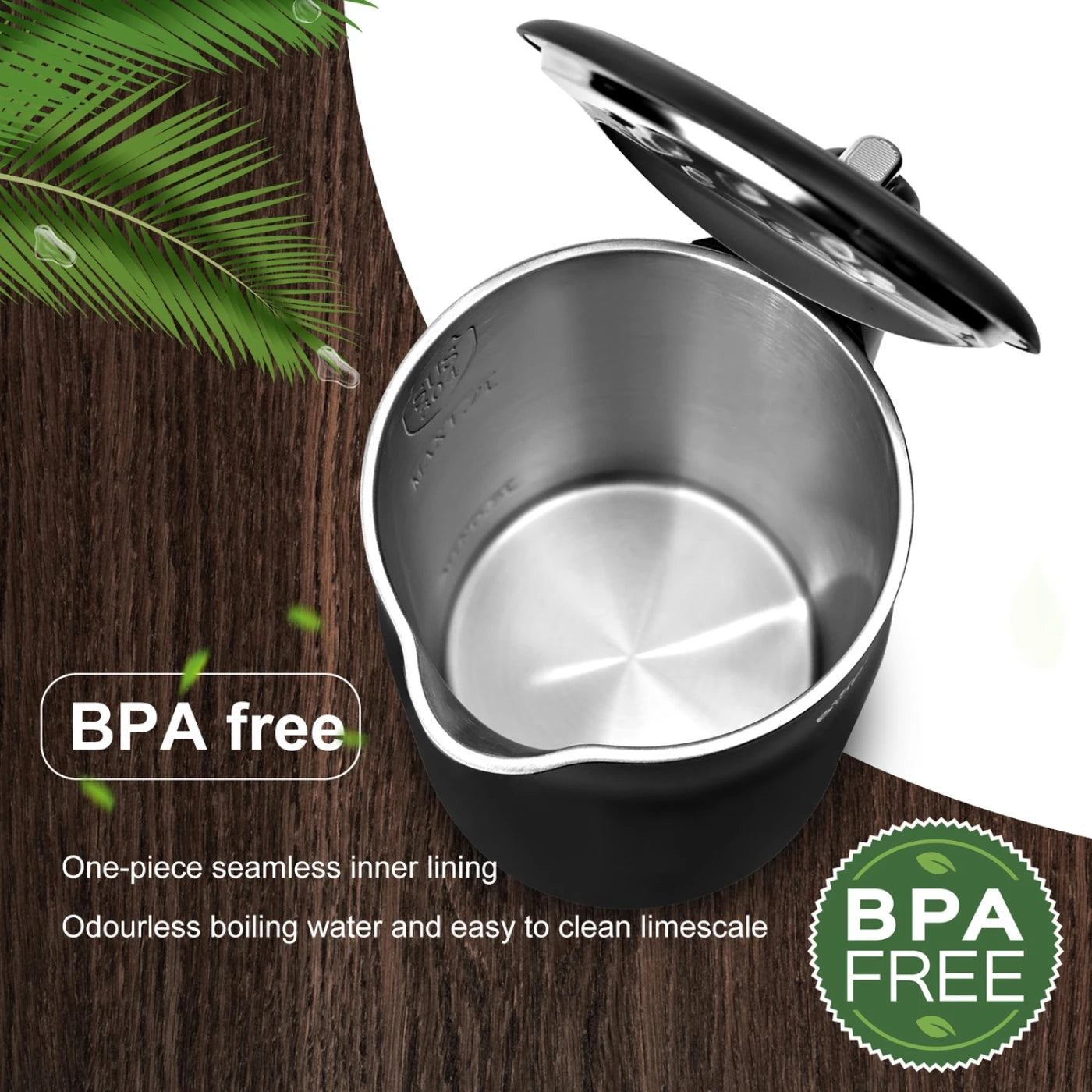 Bear 6 Temperature Settings with 1.7 L Stainless Steel Kettle, 1800-2200 W, Microprocessor Touch Panel, BPA-Free,