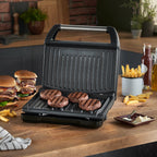 George Foreman Steel Grill - Medium, Grey, Non Stick, Fast Heat Up, Energy Saving, Multi Functional, Adjustable, Stylish - 25041