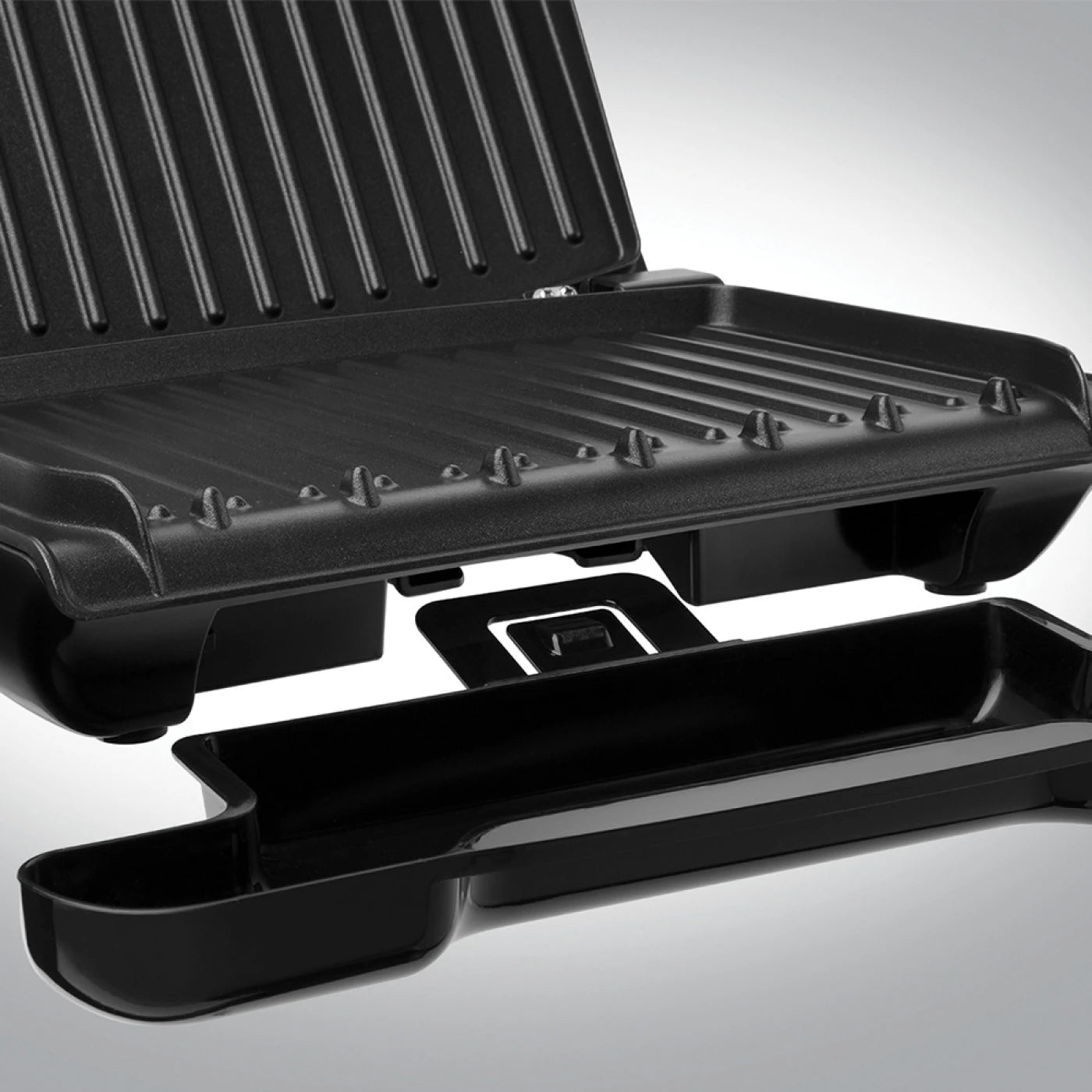 George Foreman Steel Grill - Medium, Grey, Non Stick, Fast Heat Up, Energy Saving, Multi Functional, Adjustable, Stylish - 25041